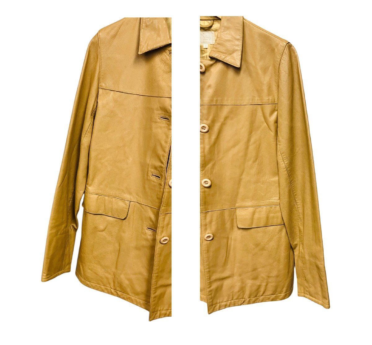 ZHT07 Ray BEAMS レイ ビームス ラムレザージャケット ベージュ 0号