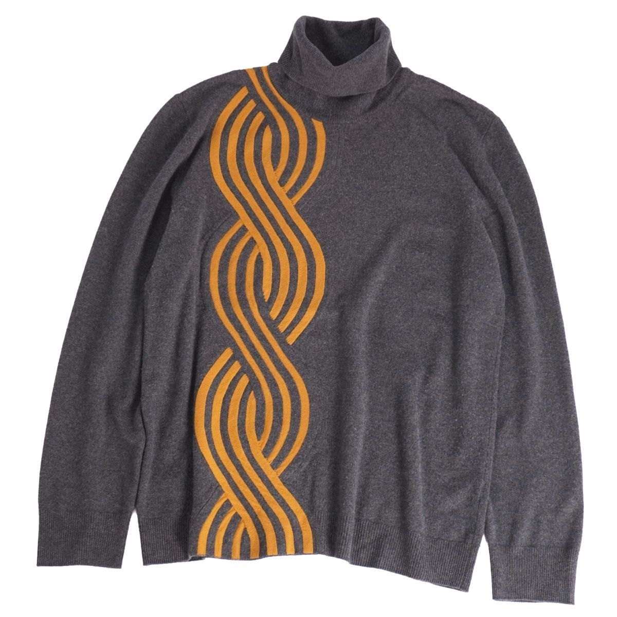 極美品*エルメス タートルネック ニット セーター Hロゴ 長袖 Lサイズ 極美品 エルメス HERMES ニット タートルネック セーター ロング