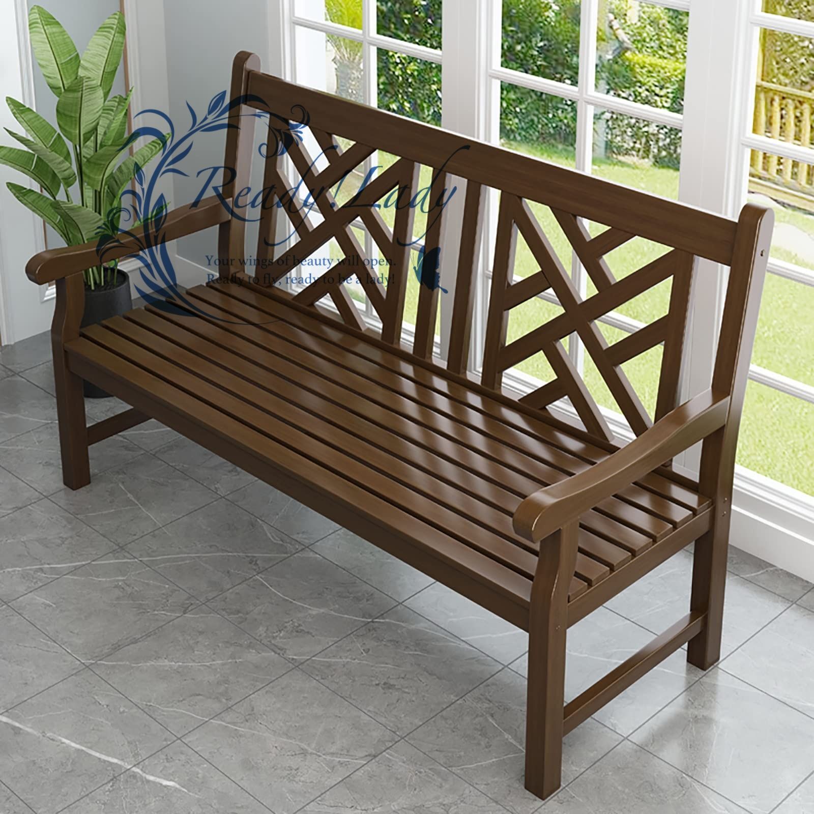 ガーデンベンチ チェア 中庭や庭園に 幅128 奥行60 高さ85 cm 屋外 マンションのベランダ等に最適 クッションなし パークベンチ ガーデンチェア ベランダ アウトドア ガ brown