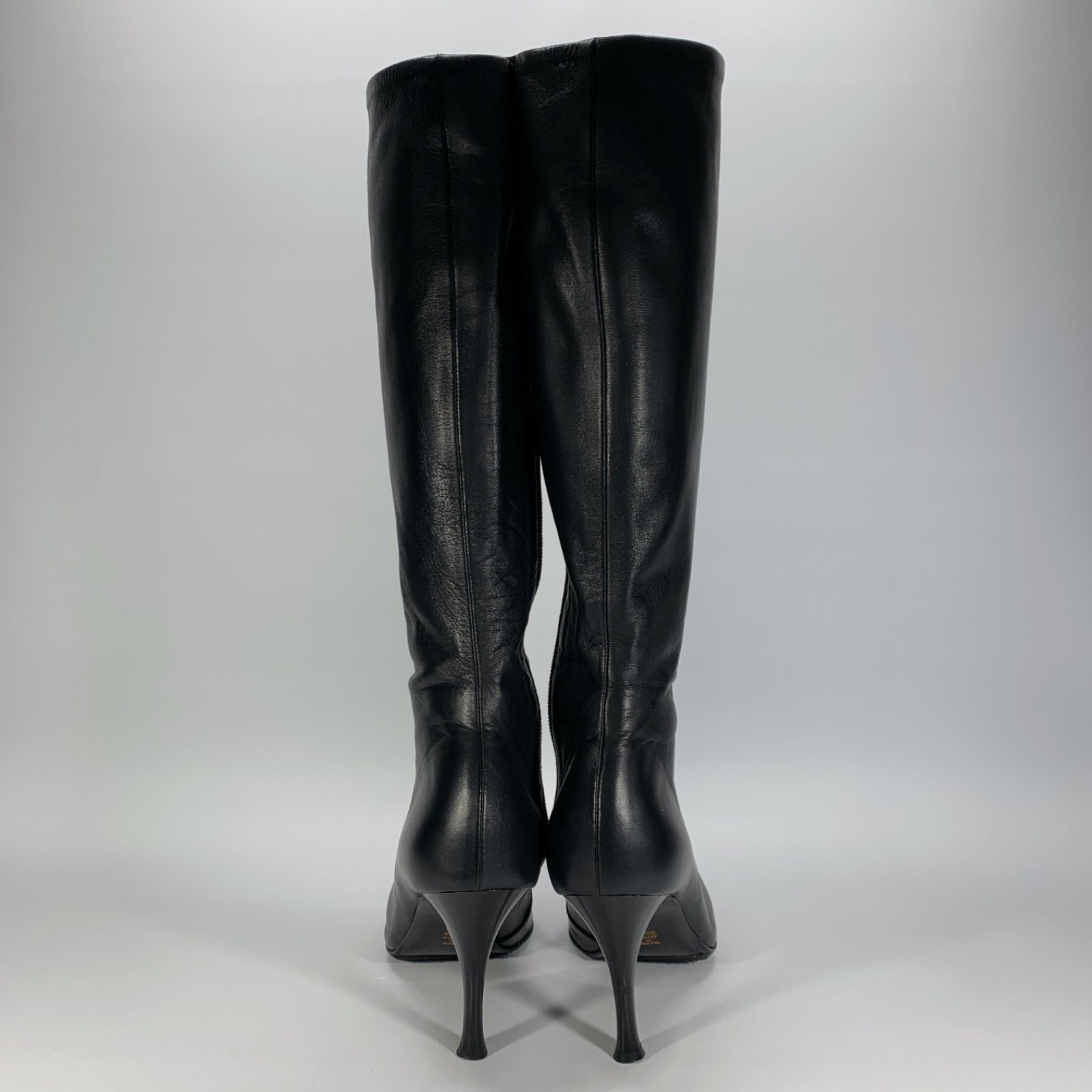 【美品】DIANA ブラック ロングブーツ 高ヒール 極美品 DIANA ダイアナ 23 5cm ロングブーツ 黒 レザー ブラック