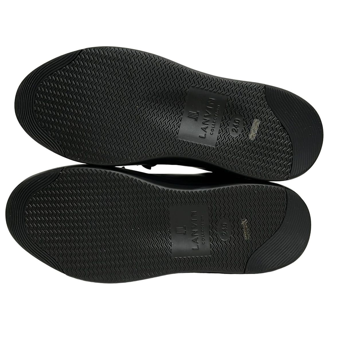  LANVIN ランバン スニーカー 24 レディース - 黒 メタルビーズ レザー スニーカー 靴