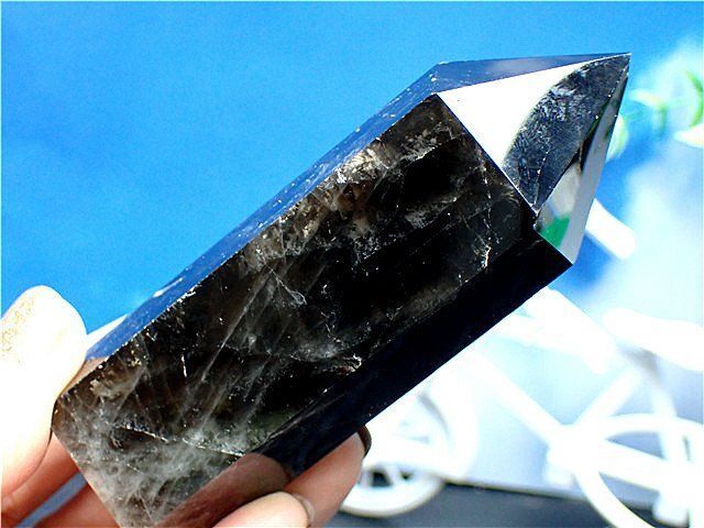 AAA級【魔除け】◇天然モリオン(黒水晶）六角柱YT5C2/38C17B - メルカリ