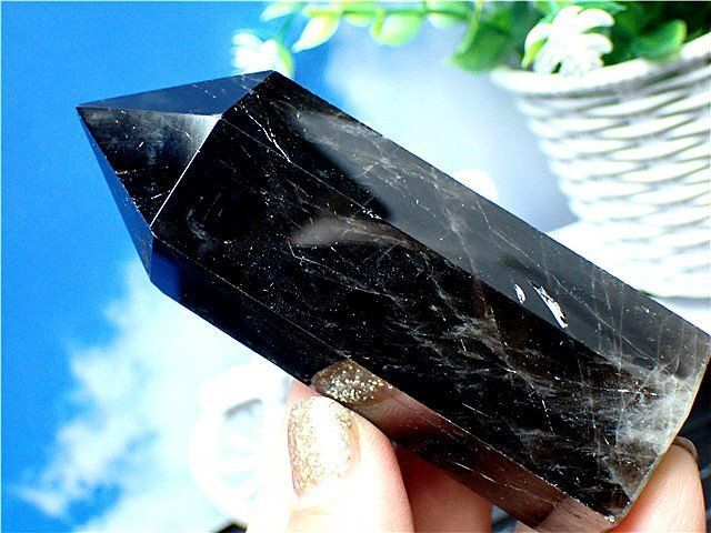 AAA級【魔除け】◇天然モリオン(黒水晶）六角柱YT5C2/38C17B - メルカリ