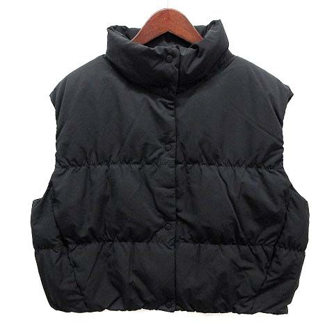 ユニクロ シー UNIQLO C ダウン クロップド ベスト 短丈 ブラック 黒