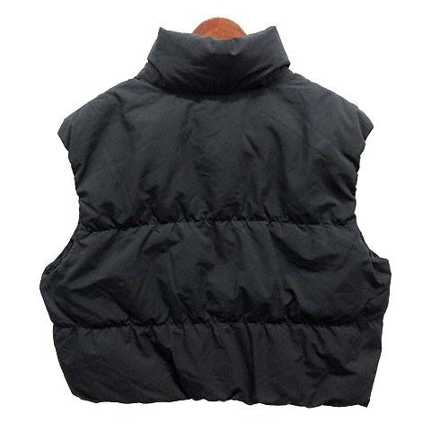 ユニクロ シー UNIQLO C ダウン クロップド ベスト 短丈 ブラック 黒