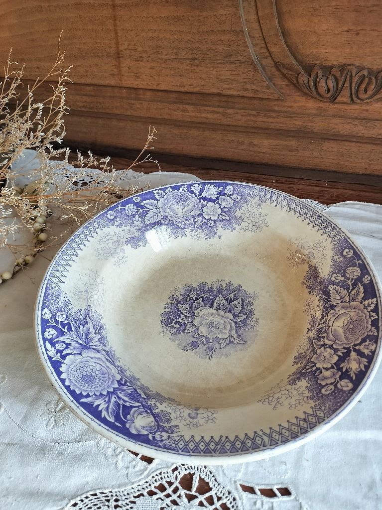 フランス アンティーク サルグミンヌ 陶器 1900年 絵 深皿 - メルカリ