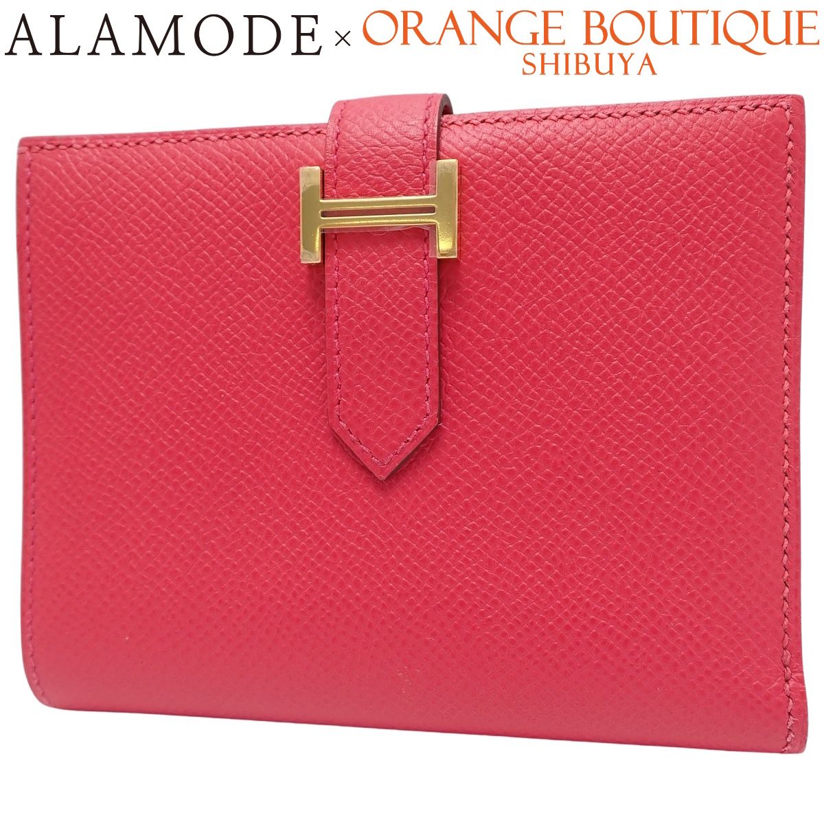 HERMES(エルメス) ベアンコンパクト ローズアザレ ピンク ヴォーエプソン ゴールド金具 Y刻印 コンパクトウォレット 二つ折り財布 2つ折り 小物 レディース 40802169947【中古】【アラモード】 HERMES(エルメス) ベアンコンパクト ローズアザレ ピンク ヴォー