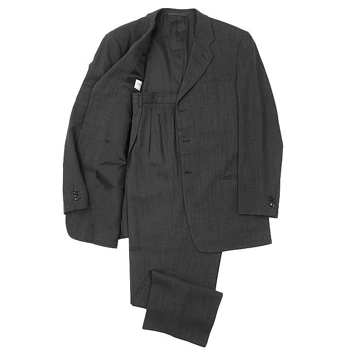 ARMANI アルマーニコレッツォーニ スーツ セットアップ ジャケット スラックス ピンドット ウール テーラード 3 B ノッチドラペル テーパードシルエット メンズ サイズ 52 R ブラック 黒 イタリア製