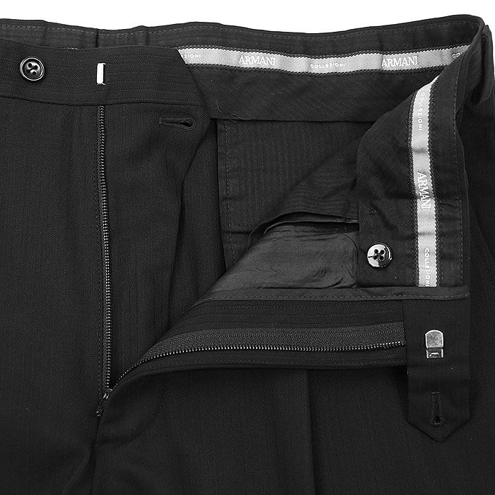 ARMANI アルマーニ コレッツォーニ スーツ ジャケット スラックス テーラード 2 B ノッチドラペル テーパードシルエット ウール セットアップ メンズ サイズ 52 R ブラック 黒 無地 イタリア製 冬コーデ その他 