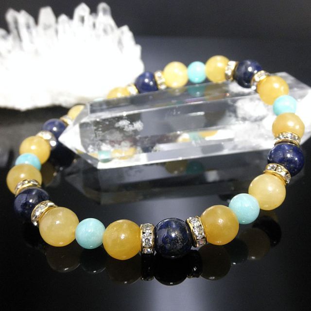 ☆ラピスラズリ＆アラゴナイト＆アマゾナイトブレスレット ※内径サイズ