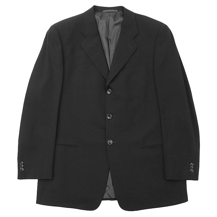 ARMANI アルマーニコレッツォーニ スーツ セットアップ ジャケット スラックス ウール テーラード 2 B ノッチドラペル テーパードシルエット メンズ サイズ 52 R ブラック 黒 イタリア製