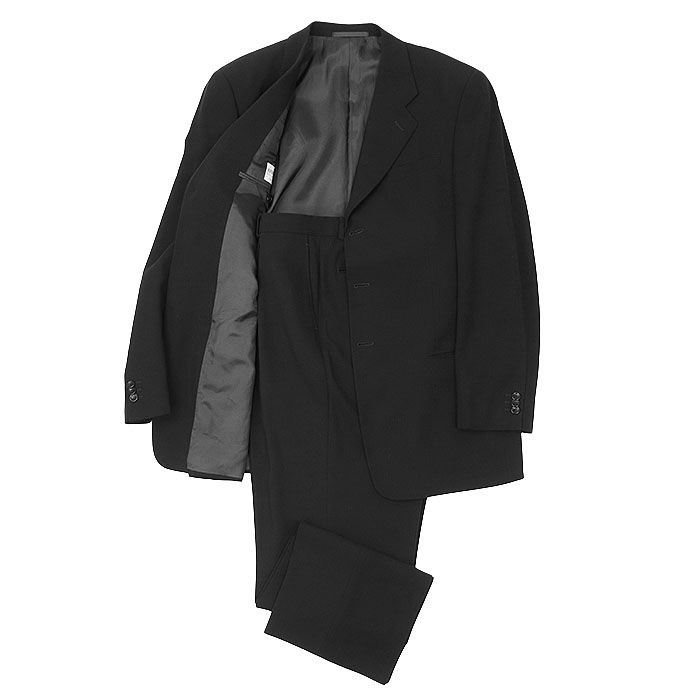 ARMANI アルマーニコレッツォーニ スーツ セットアップ ジャケット スラックス ウール テーラード 2 B ノッチドラペル テーパードシルエット メンズ サイズ 52 R ブラック 黒 イタリア製