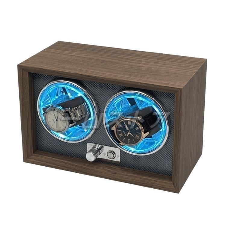 新しい未使用 ワインディングマシーン 2本巻 LED 高級感満々のクルミ木