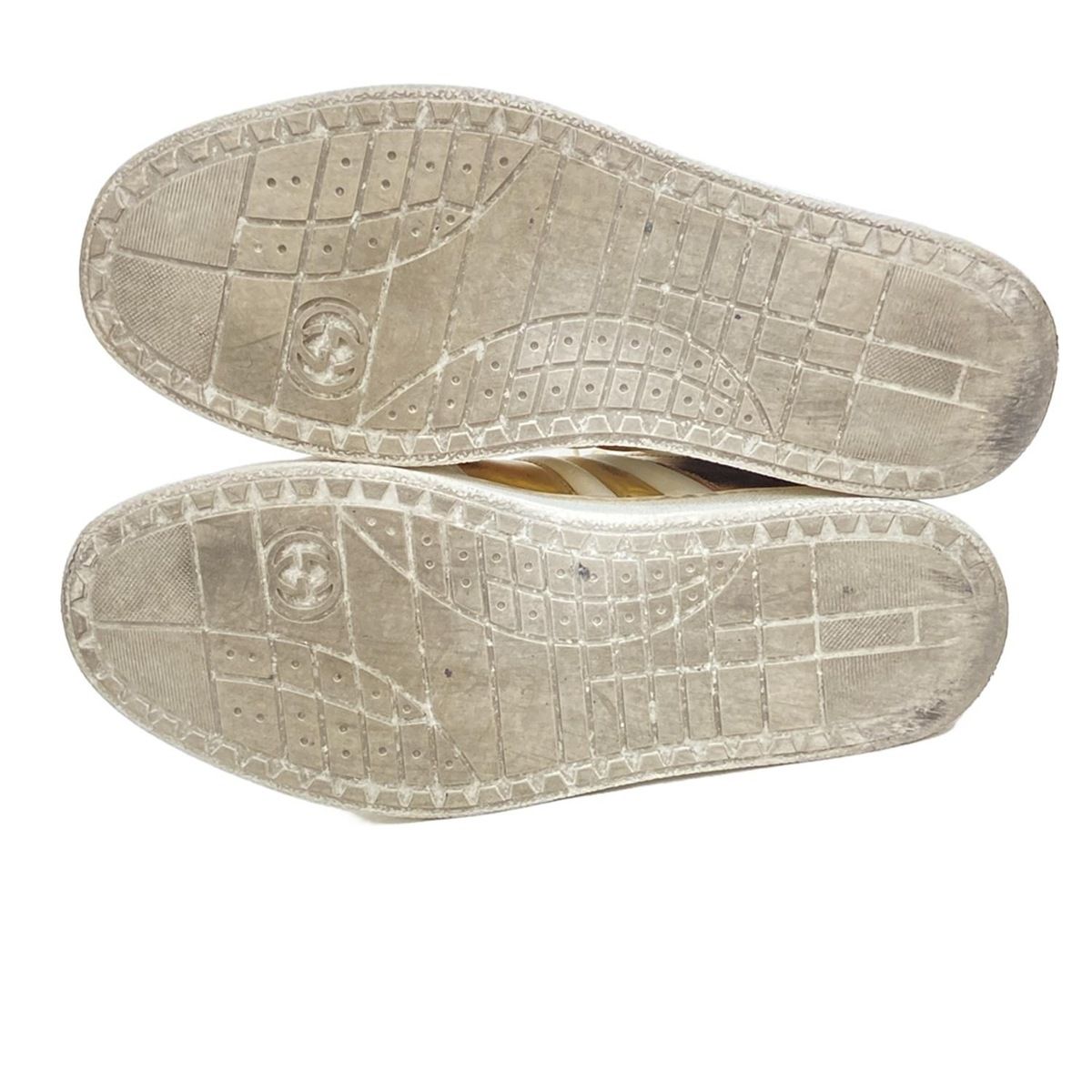 GUCCI(グッチ) スニーカー 8 1/2 C メンズ - 368494 白×ゴールド