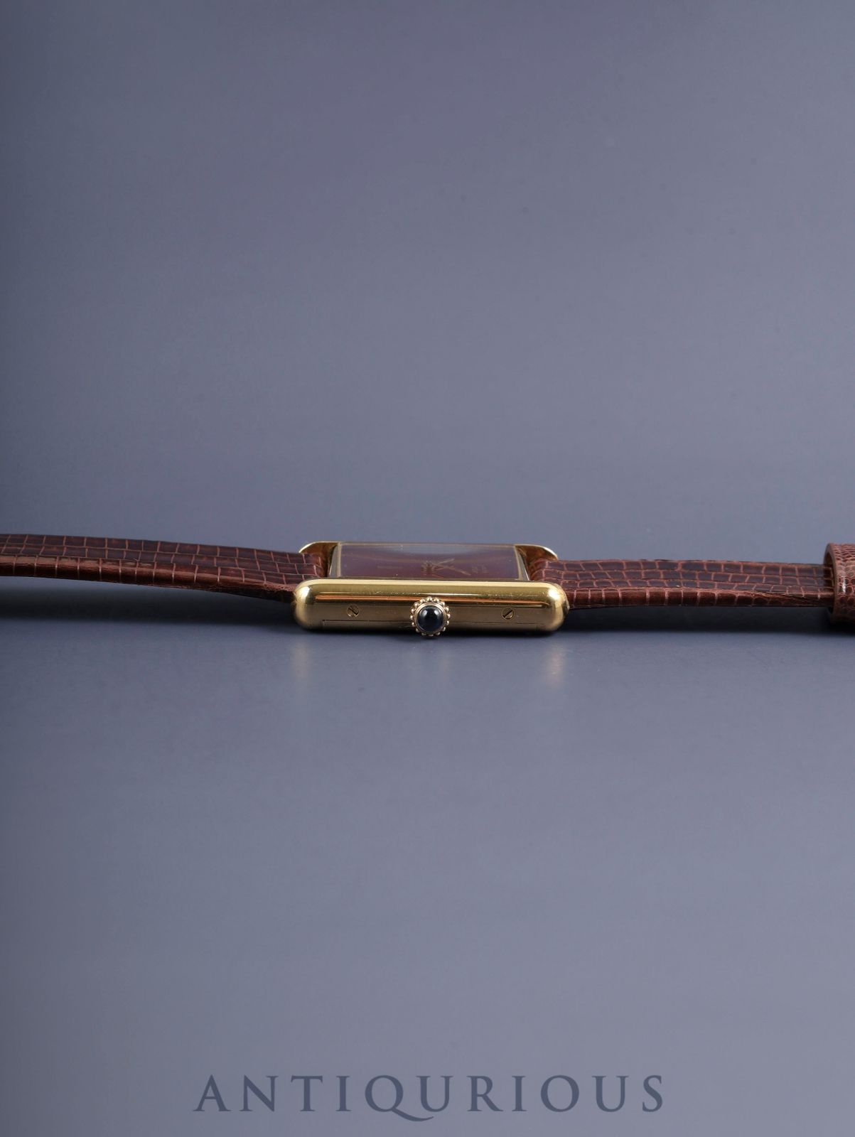  カルティエ マストタンク LM 手巻き Cal 78 1 SV 925 革 尾錠 GP ボルドー文字盤 ガーネットダイアル オーバーホール済み 手巻き時計 腕時計(アナログ)