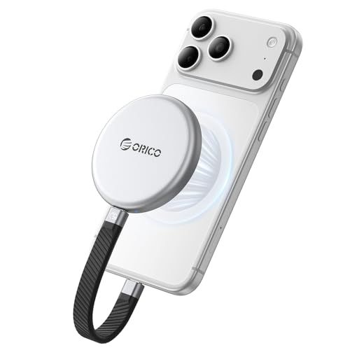 ORICO 512 GB MagSafe対応 円形超軽薄型 SSD 外付け 20 Gbps高速転送 8.5 mm 薄アルミ合金ボディ iPhone 17 16 15 Pro Max用 4 K 120 Hz ProRes HDR記録 保存 マグネット式 ポータブルSSD -s