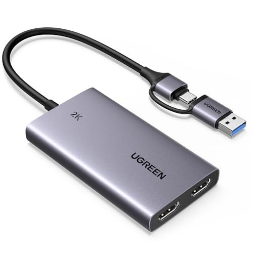 UGREEN 2 K 30 Hz HDMI キャプチャーボード 4 パススルー機能 USB 3.0 フルHD 1080 P 60 超低遅延 録画 Switch PS 5 Xboxなど対応s