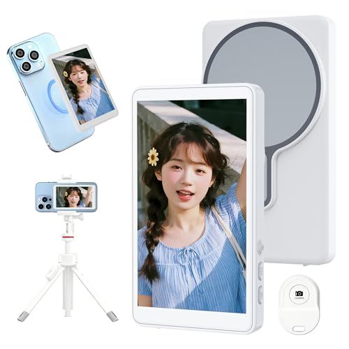 スマホ用自撮りモニター 3.97インチ 磁気ワイヤレス 内蔵スピーカー