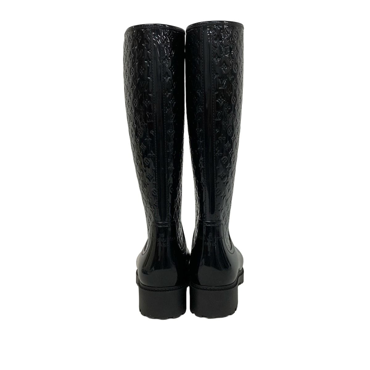 【Louis Vuitton】ルイヴィトン ブラック ロング レインブーツ35 LOUIS VUITTON(ルイヴィトン) レインブーツ 35 レディース美品 - 黒