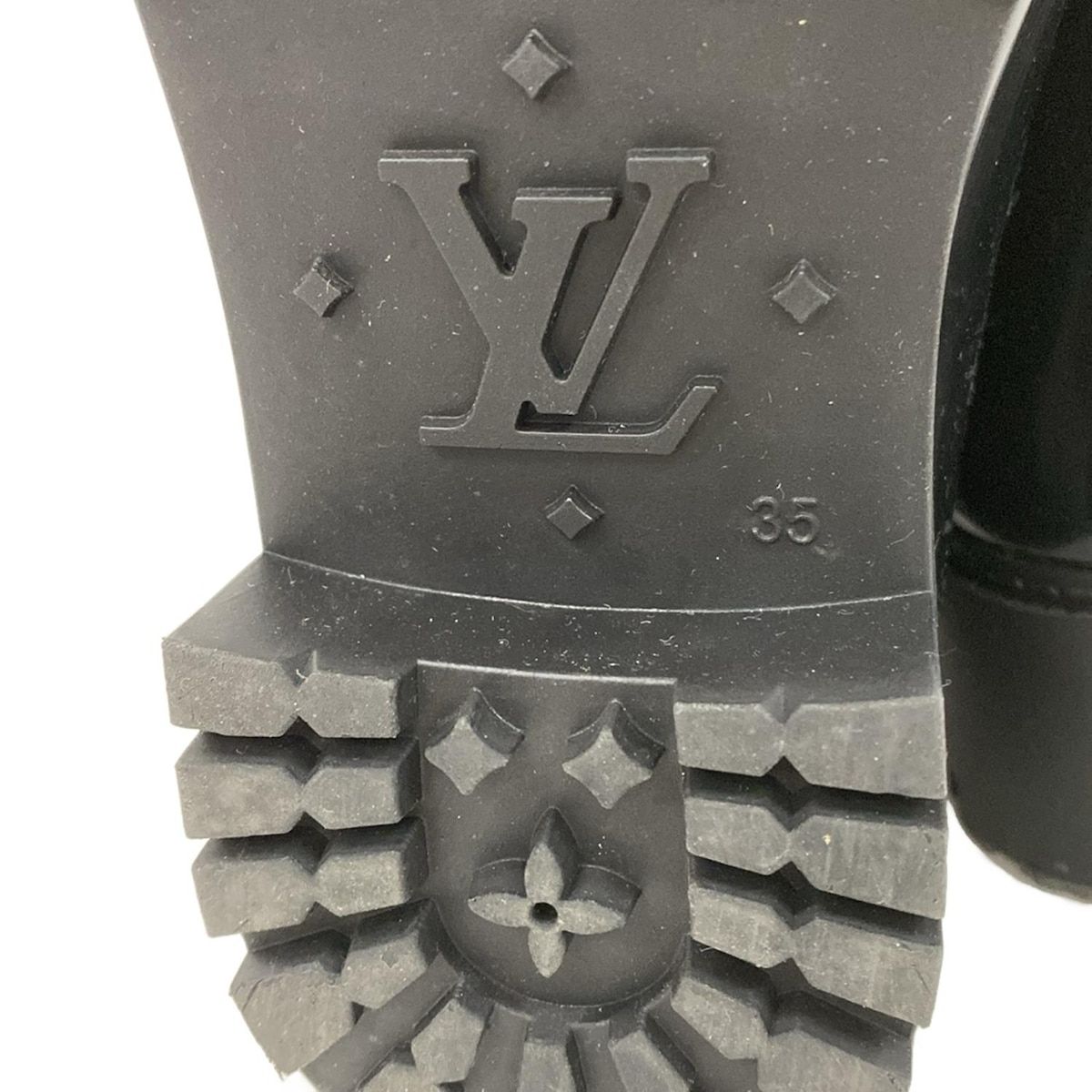 ルイヴィトン　レインブーツ　美品　35サイズ LOUIS VUITTON(ルイヴィトン) レインブーツ 35 レディース美品 - 黒