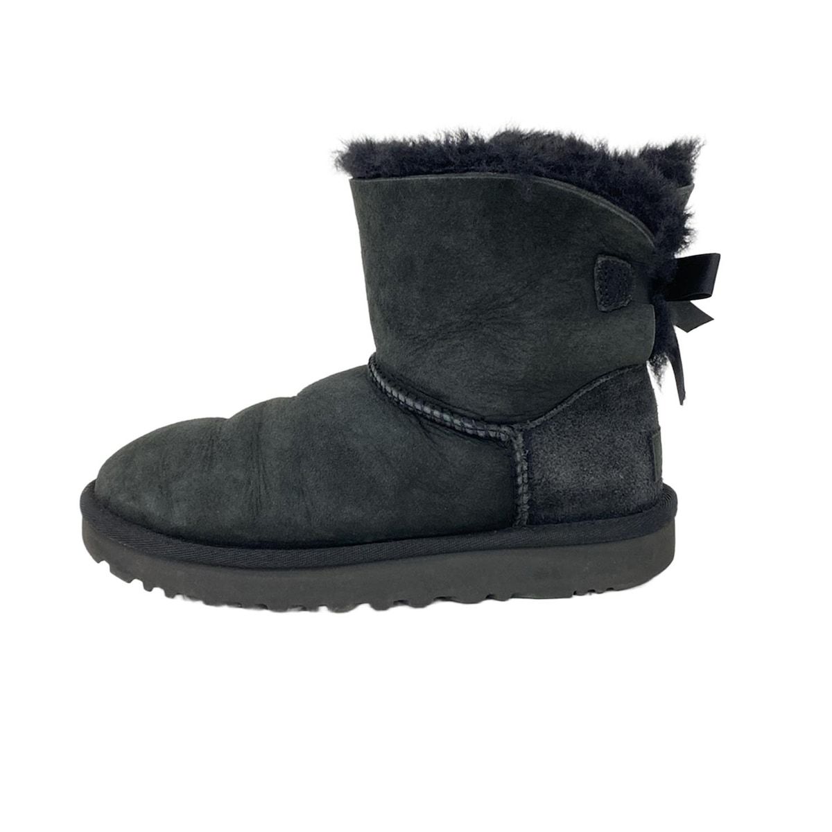 UGG アグ ショートブーツ JAPAN 22.0 レディース ミニ ベイリー ボウ II 1016501 黒 リボン ムートン
