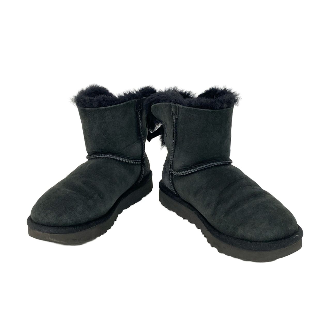 UGG アグ ショートブーツ JAPAN 22.0 レディース ミニ ベイリー ボウ II 1016501 黒 リボン ムートン