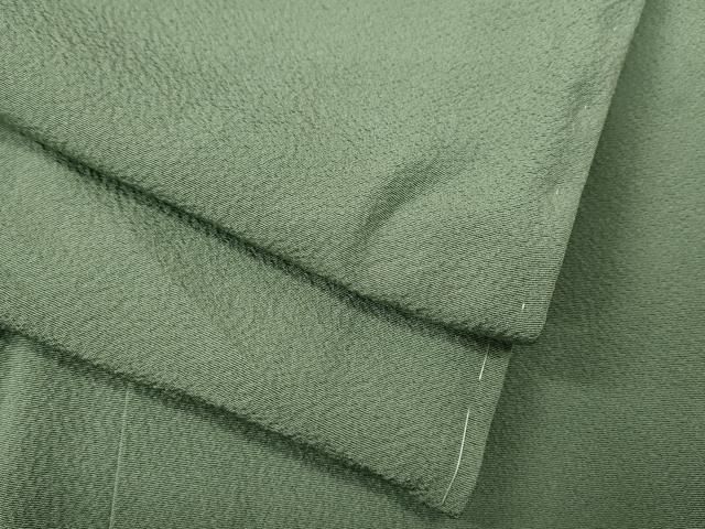 平和屋着物 上質な色無地 霞文 山葵色 正絹 ut