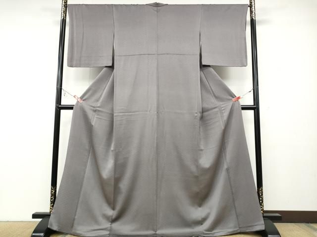 平和屋着物●上質な色無地 紗綾形地紋 薄色 正絹 ut