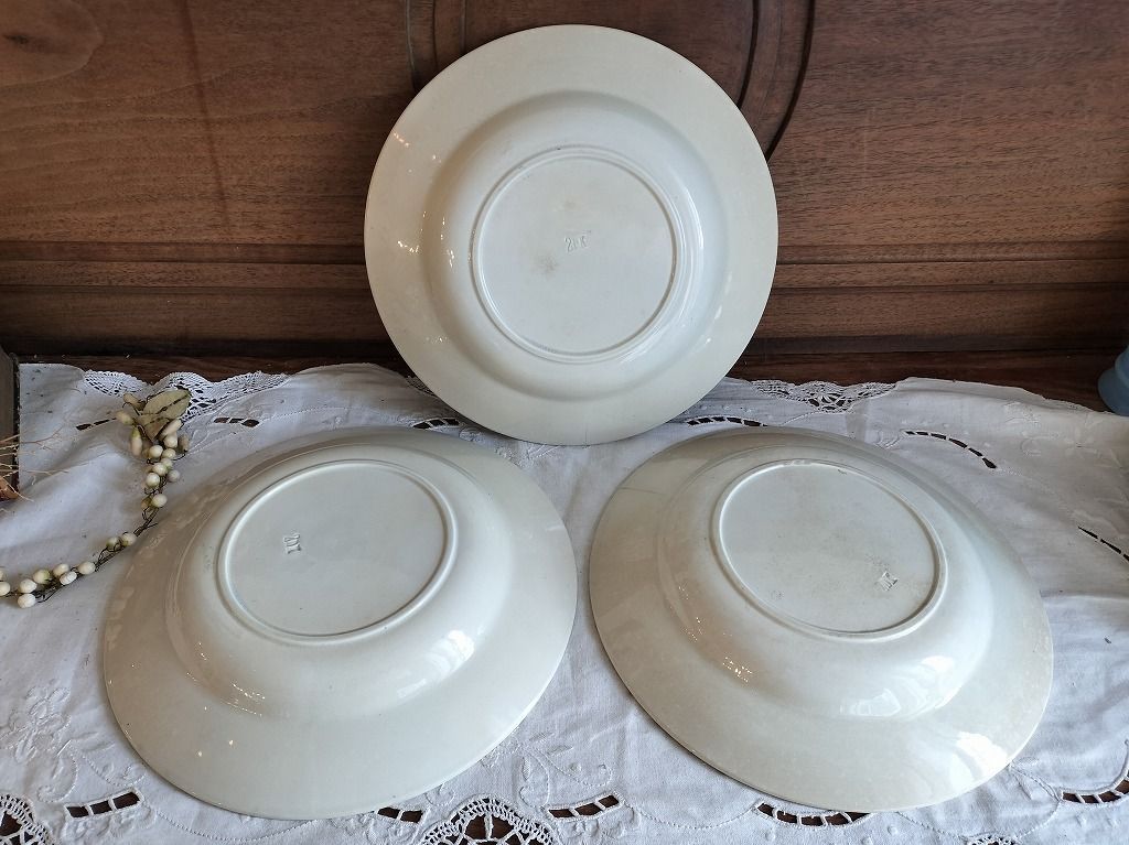フランス アンティーク 陶器 1900年 絵 深皿 3枚セット - メルカリ