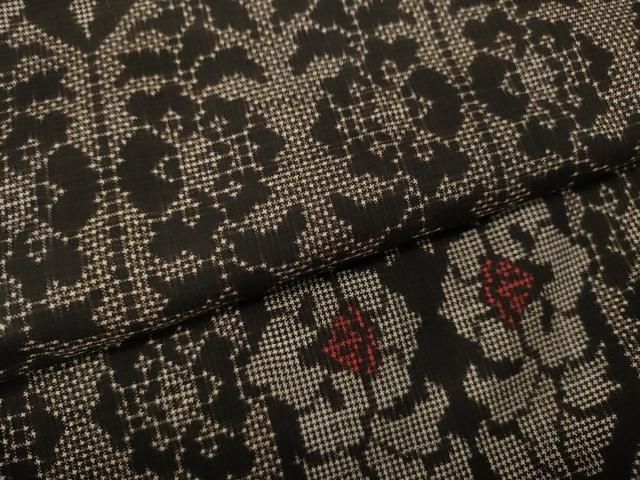  平和屋着物 本場大島紬 7マルキ 亀甲花文 正絹 ut 紬 着物