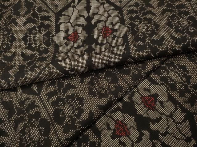 平和屋着物●本場大島紬 7マルキ 亀甲花文 正絹 ut