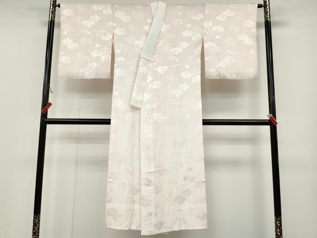 平和屋着物●長襦袢 無双仕立て 杢目絞り 舞梅地紋 正絹 ut