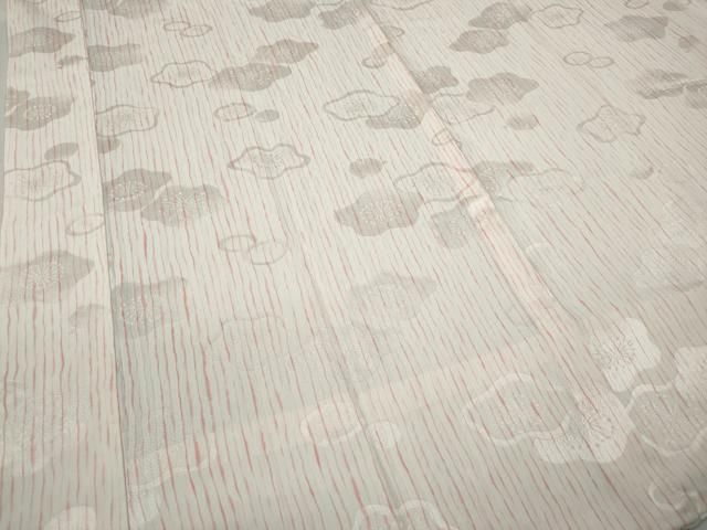 平和屋着物○長襦袢 無双仕立て 杢目絞り 舞梅地紋 正絹 逸品 CABA8241ut