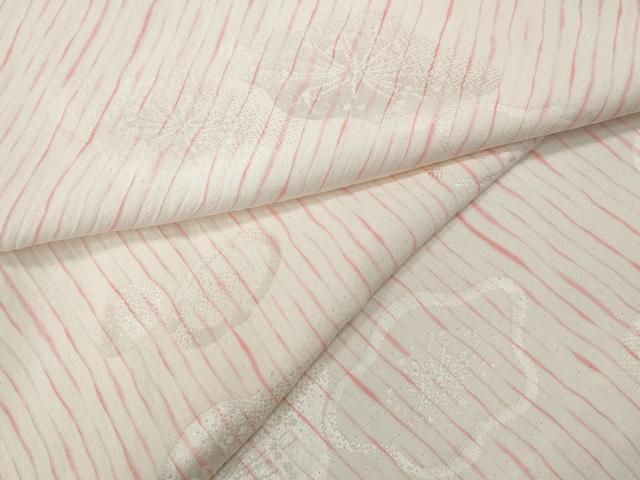 平和屋着物○長襦袢 無双仕立て 杢目絞り 舞梅地紋 正絹 逸品 CABA8241ut