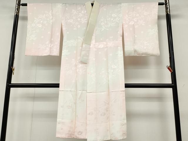 平和屋着物 長襦袢 無双仕立て 地紋起こし 草花地紋 暈し染め やまと誂製 正絹 ut