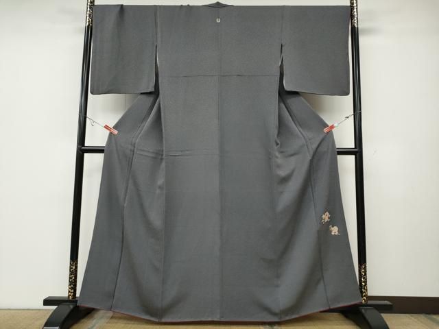 平和屋着物●上質な色無地 霞地紋 正絹 ut