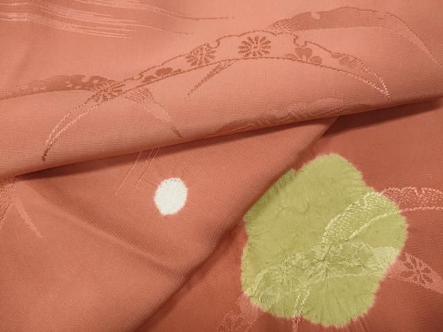 平和屋着物○長襦袢 無双仕立て 絞り 舞花文 暈し染め 正絹 逸品