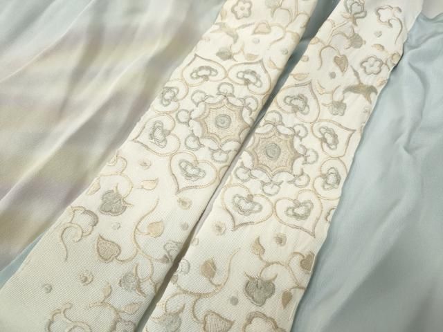  平和屋着物 長襦袢 無双仕立て 斜線文 半衿刺繍 正絹 ut 長襦袢 長襦袢 半襦袢