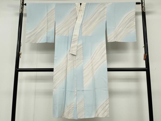 平和屋着物●長襦袢 無双仕立て 斜線文 半衿刺繍 正絹 ut