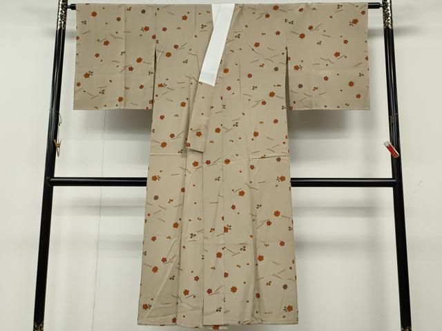 平和屋着物●長襦袢 無双仕立て こぼれ松葉 舞花文 金彩 正絹 ut