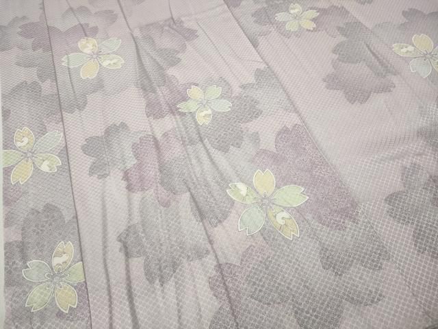 平和屋着物○長襦袢 無双仕立て 舞桜兎文 正絹 逸品 CABA8276ut