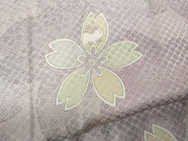 平和屋着物○長襦袢 無双仕立て 舞桜兎文 正絹 逸品 CABA8276ut