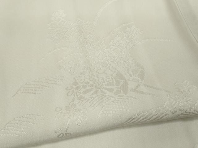 平和屋着物●長襦袢　無双仕立て　立波花車地紋　正絹　逸品　CABA8277ut 平和屋着物○長襦袢 無双仕立て 立波花車地紋 正絹 逸品 CABA8277ut