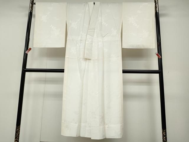 平和屋着物●長襦袢 無双仕立て 立波花車地紋 正絹 ut