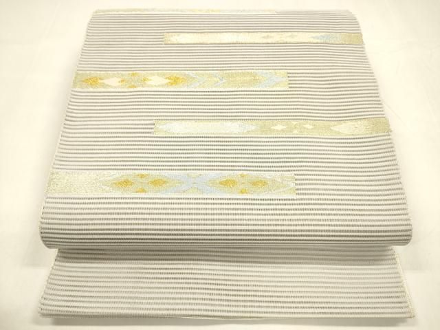 平和屋着物＊夏物 絽綴れ 太鼓柄袋帯 横段抽象文 正絹 逸品 DABA0360cm