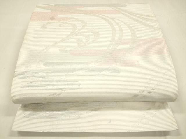 平和屋着物＊夏物　六通柄　京袋帯　流水文　銀糸　DABA0369cm 平和屋着物＊夏物 六通柄 京袋帯 流水文 銀糸 DABA0369cm