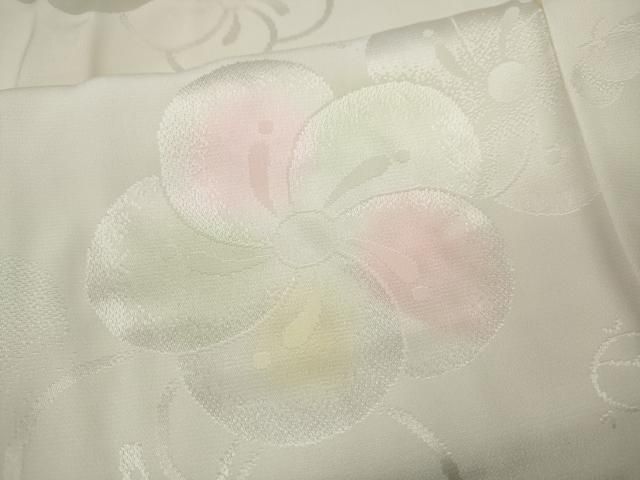 平和屋着物●振袖用長襦袢　無双仕立て　捻梅地紋　暈し染め　正絹　逸品　CABA8286ut 平和屋着物○振袖用長襦袢 無双仕立て 捻梅地紋 暈し染め 正絹 逸品