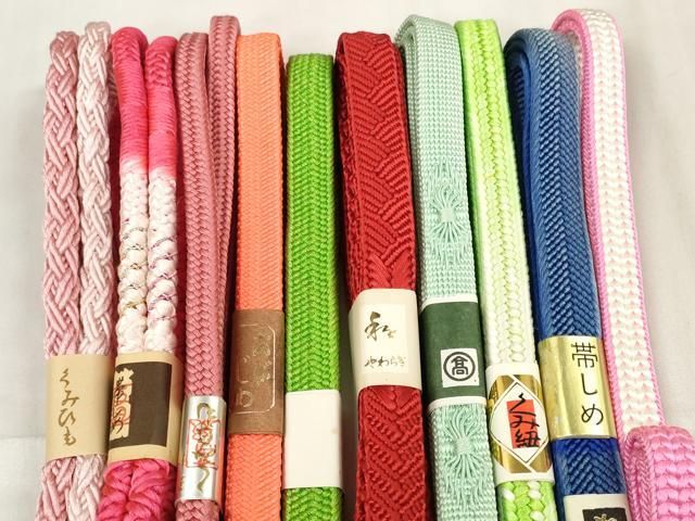 平和屋着物 和装小物 帯締め10本セット 組紐 鴨川組 金糸 高島屋扱い 全て正絹 zzz
