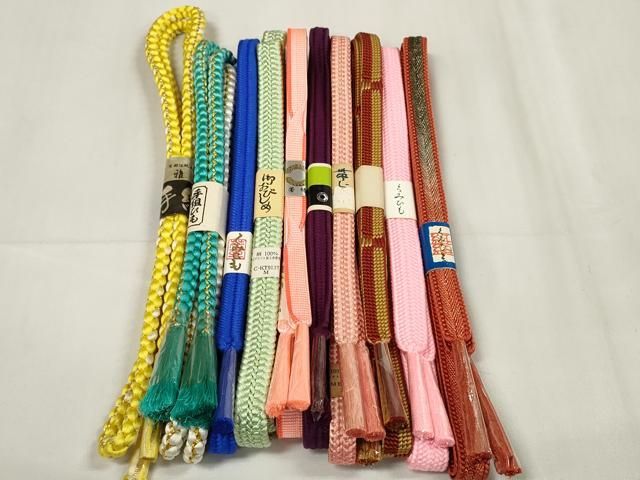 平和屋着物 和装小物 帯締め10本セット 手組紐 組紐 雅流 金糸 全て正絹 zzz
