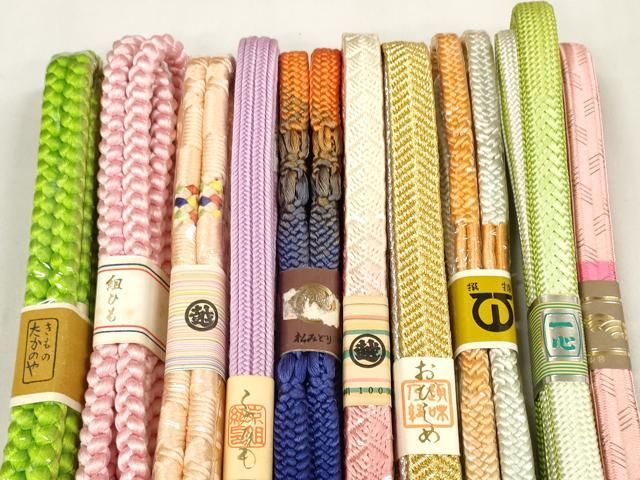 平和屋着物●和装小物 帯締め10本セット 組紐 笹浪組 鴨川組 金銀糸 三越扱い 全て正絹 ♥ zzz